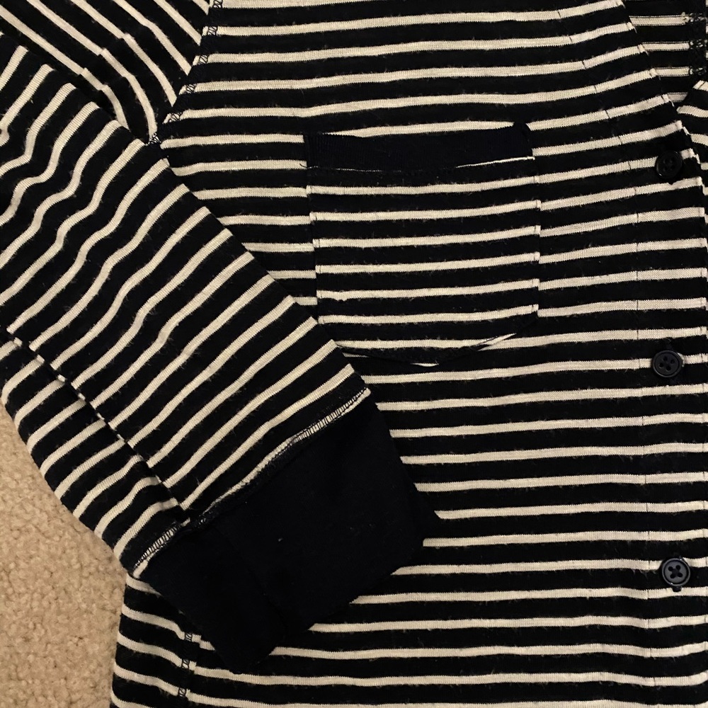 Striped Button Down Collared Top - Picture 3 of 3